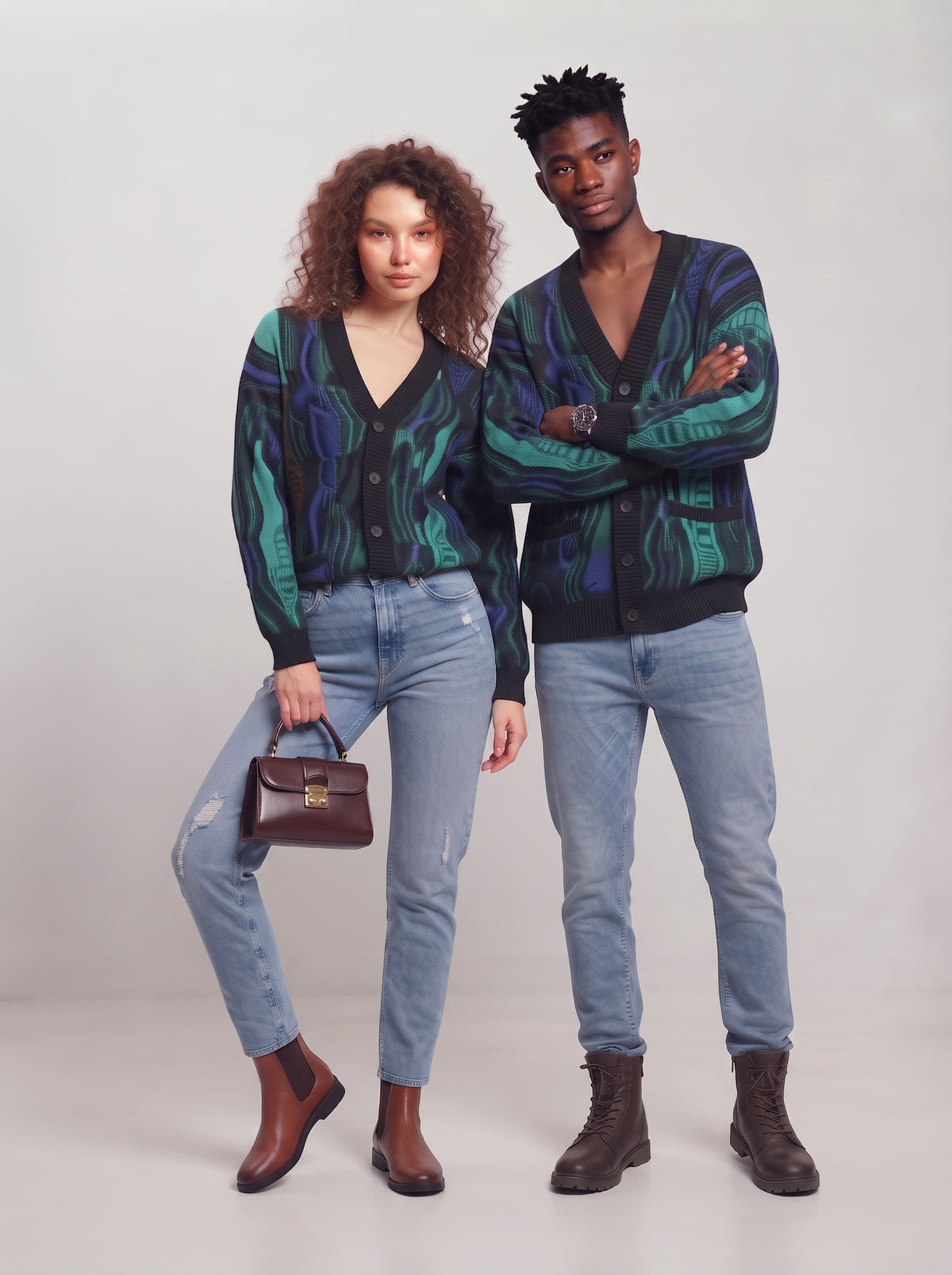 Carlo Colucci Oversize Strick Cardigan - 3D Knit