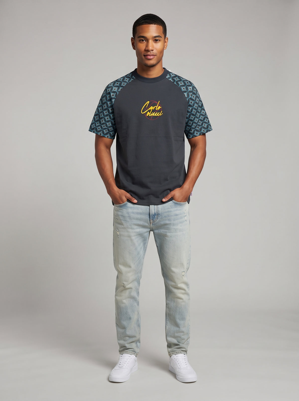 Carlo Colucci T-Shirt - Muster/Print