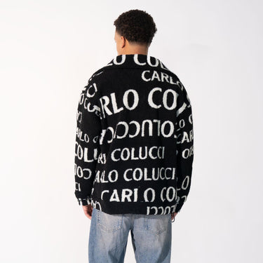 Carlo Colucci - Felljacke mit allover Logo Muster