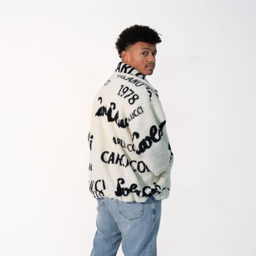 Carlo Colucci - Felljacke mit allover Logo Muster