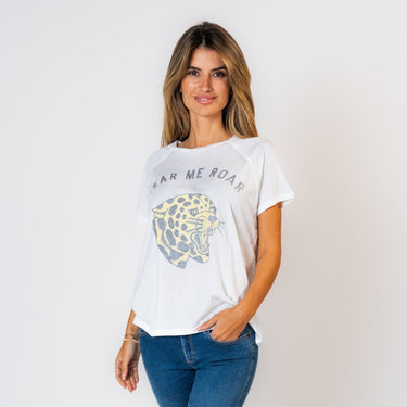 Zoe Karssen - T- Shirt mit Print 'HEAR ME ROAR'