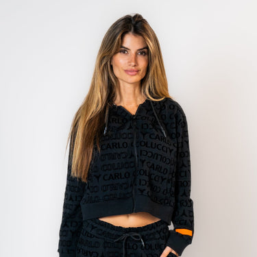 Carlo Colucci - Cropped Hoodie-Jacke