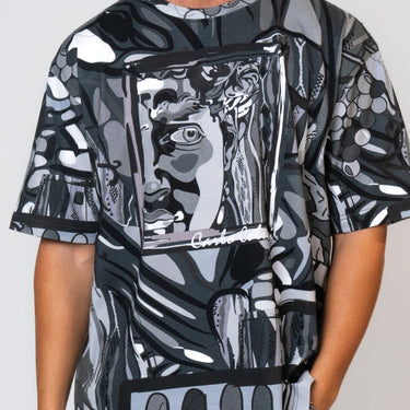 Carlo Colucci - T-Shirt mit Statue-Print