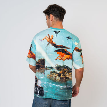 Carlo Colucci - T-Shirt mit Ikarus-Print