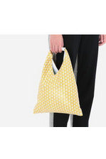 Yellow Faux-Leather Medium Triangle Tote