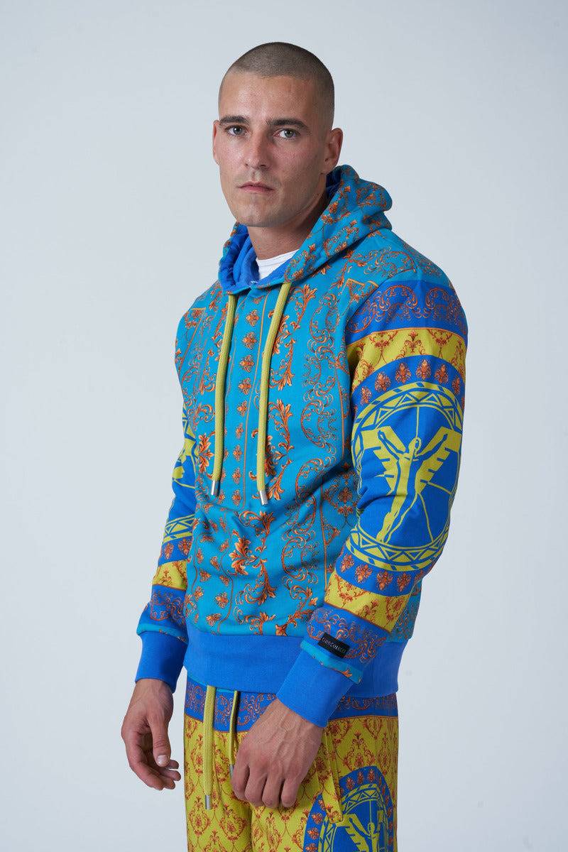 Carlo Colucci - Hoodie mit Barock-Print Gold - Brands Club