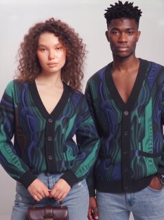 Carlo Colucci Oversize Strick Cardigan - 3D Knit