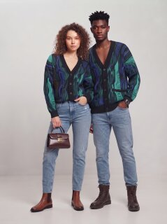 Carlo Colucci Oversize Strick Cardigan - 3D Knit