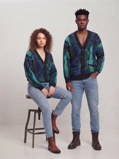Carlo Colucci Oversize Strick Cardigan - 3D Knit