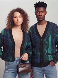 Carlo Colucci Oversize Strick Cardigan - 3D Knit