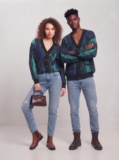 Carlo Colucci Oversize Strick Cardigan - 3D Knit