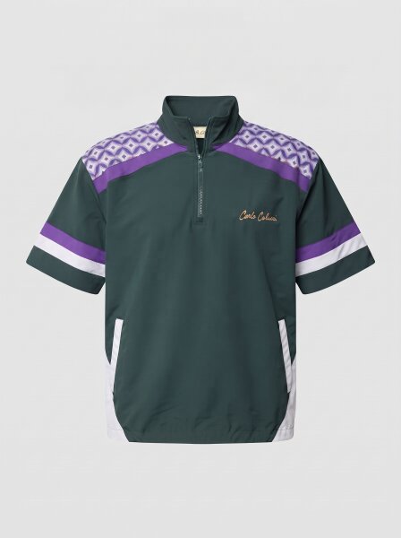 Carlo Colucci Tracksuit T-Shirt - MATCH POINT bottle green - purple - white L