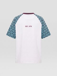 Carlo Colucci T-Shirt white - burgundy - mint green L