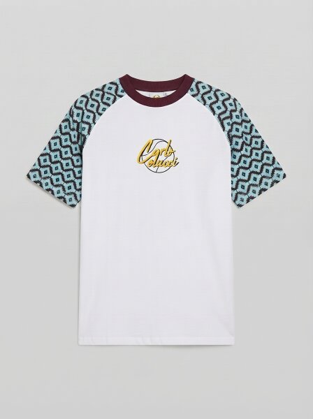 Carlo Colucci T-Shirt white - burgundy - mint green XL