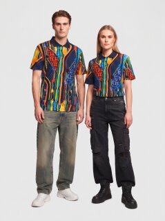 Carlo Colucci Poloshirt blue/red M