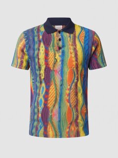 Carlo Colucci Poloshirt blue/orange S