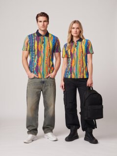 Carlo Colucci Poloshirt blue/orange S