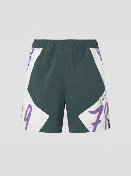 bottle green - purple - white